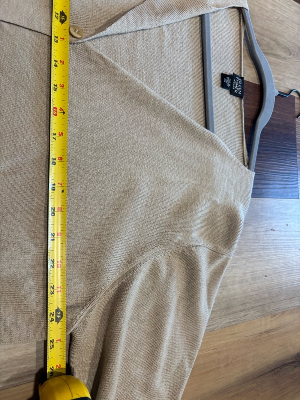 Eileen Fisher Woman 100% Merino Wool Cardigan Sweater Oatmeal Beige Plus 2X - Picture 6 of 7